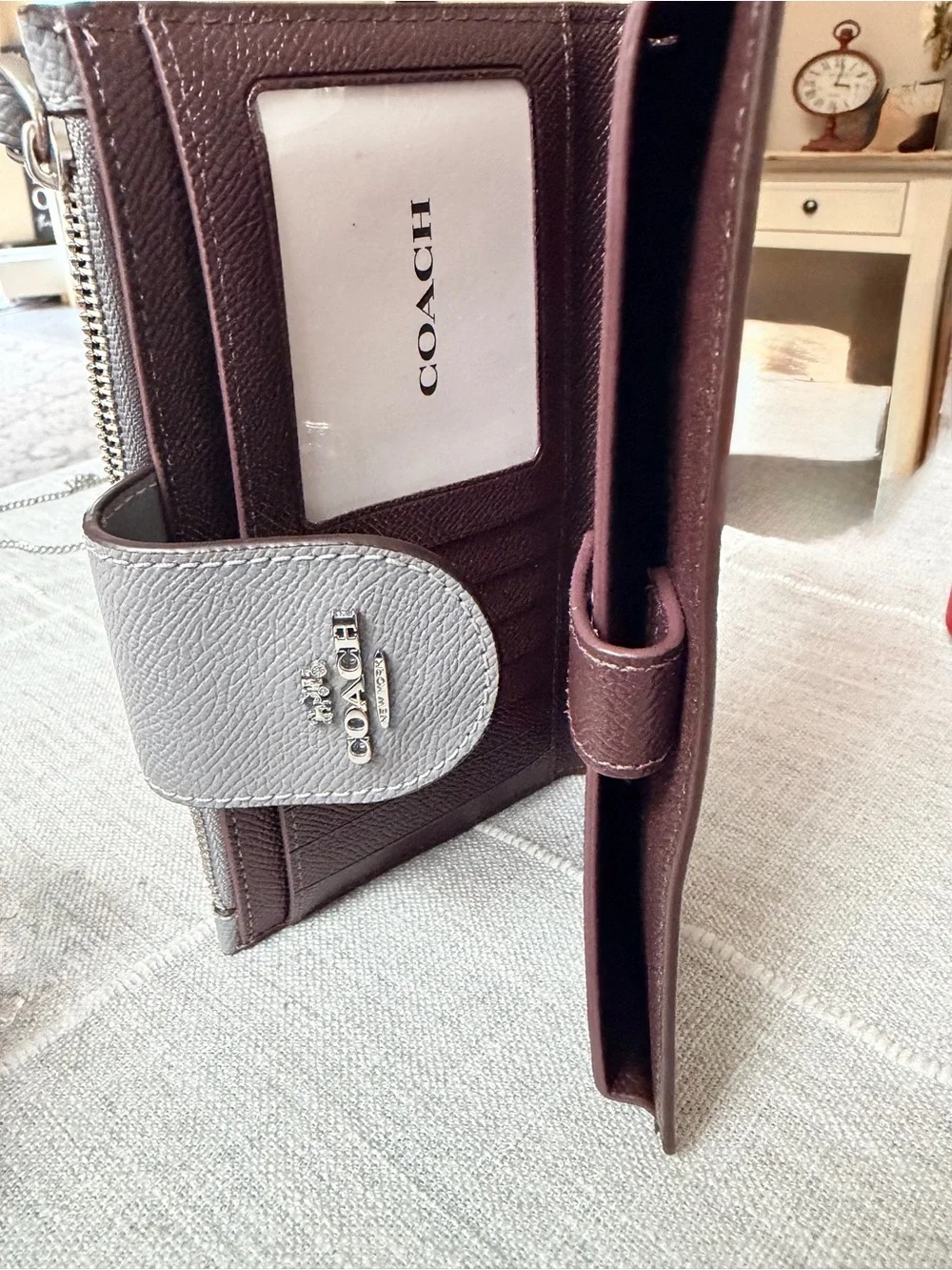 Coach compact leather